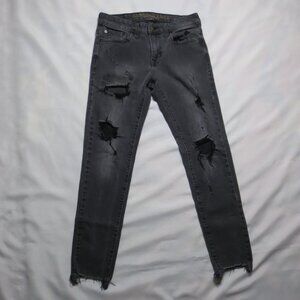 AMERICAN EAGLE mens JEANS faded black DISTRESSED skinny FLEX SIZE 28